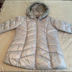 Gallery New York Silver Puffer Coat
